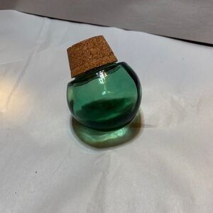 Green Glass Jar with Cork Lid